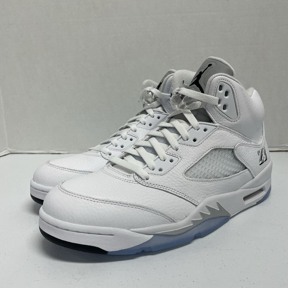 Air Jordan 5 Retro White Metallic 2026 HQ7978 103 Size 12 All White Party Shoe